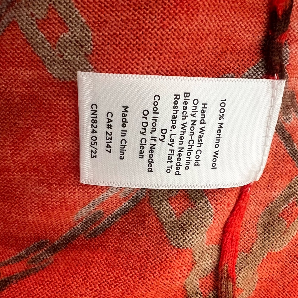 Talbots Red Chain Pattern Cardigan - Picture 5 of 5